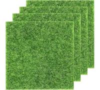 GIUSOBG Mini Simulation Gazons 4 Pcs 15 x 15 Cm Gazon Artificiel De Jardin Gazon Artificiel Réaliste Pelouse Miniature Pelouse Verte Artificielle Artificiel Miniature Herbe pour Maison Micro-Paysage