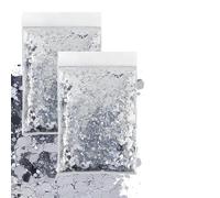 GIUSOBG Paillettes de Corps, 100g Poudre à Paillettes Argent Peinture Pailletée Fines Scintillant en PET Accessoire Loisirs Créatif Décoration DIY Nail Boule de Neige pour Visage, Corps, Cheveux