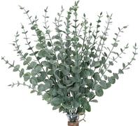 GIUSOBG Plantes Artificielles Eucalyptus 30 Pcs Olivier Artificiel 36CM Fleurs Sechees Naturelles, Tige Eucalyp Séchées Naturel pour Maison et Table Noël Décoration (Eucalyptus)