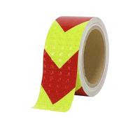 GIUSOBG Réflecteur Imperméable 10m x 5cmAutocollante Jaune et Rouge Ruban Réfléchissant Ruban de Signalisation Reflechissant Imperméable Bande d'Avertissement Visible pour Véhicules, Vélos, Voitures