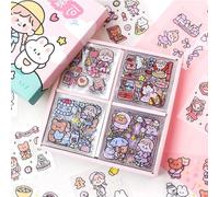 GIUSOBG Stickers Kawaii 100 Pièces Feuilles Autocollant Kawaii, Animé Mignons Filles Japonais Personnalisé Scrapbooking Stickers Set,Ordinateur Portable Livre De Coupe En Papier