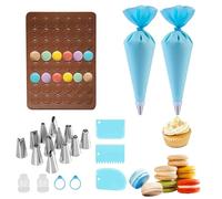 GIUSOBG Tapis Macarons de Cuisson Silicone Tapis de Cuisson Silicone Patisserie Tapis de Cuisson Macarons avec Poche à Douille et 12 Douilles Cuisson Antiadhésif Tapis Macarons,pour Chocolat, Gâteaux