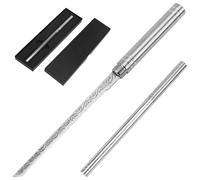 Giutsaull 2 Couteaux à Fruits Portables Multifonction, Couteau à stylo magique, petit couteau droit, Mini Couteau de Poche Cool avec Fourreau, Applicable à Outils Vie Camping Plein Air