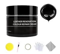 Giutsaull Kit Reparation Cuir, Teinture Cuir Noir, Balsam pour Recoloriage Cuir, Peinture Cuir Liquide, Pâte Réparatrice Cuir, pour Canapés,Sièges Voiture,Chaussures,200ml