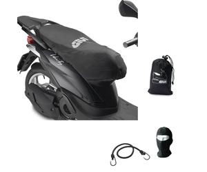 GIV S210 Housse de selle imperméable pour moto scooter Maxiscooter compatible avec DAELIM BONITA 50 2T Protège selle universelle couleur noire couverture selle avec bords élastiques