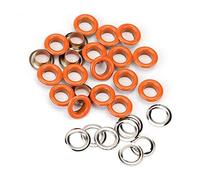 GIVBRO 100pcs Oeillets Oeillets et Rondelles - 10mm Antirouille Oeillets Outils Accessoires pour Bricolage Artisanat Vêtements Bâches Cuir Tissu Orange