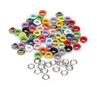 GIVBRO 100pcs Oeillets Oeillets et Rondelles - 10mm Antirouille Oeillets Outils Accessoires pour Bricolage Artisanat Vêtements Bâches Cuir Tissu Couleur Aléatoire