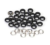 GIVBRO 100pcs Oeillets Oeillets et Rondelles - 10mm Antirouille Oeillets Outils Accessoires pour Bricolage Artisanat Vêtements Bâches Cuir Tissu Noir
