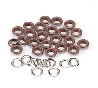 GIVBRO 100pcs Oeillets Oeillets et Rondelles Accessoires - 6mm Antirouille Oeillets Outils pour Vêtements Bâches Cuir Tissu DIY Artisanat Marron