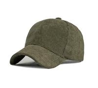 GIVBRO Casquette de Baseball en Velours Côtelé Chapeau d'Hiver Chaud Uni Chapeau Classique Vintage Unisexe Casquette Papa Réglable Casquette de Sport pour Homme Femme Extérieur, Vert kaki, 6 3/4-7 3/8