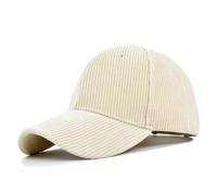 GIVBRO Casquette de baseball en velours côtelé - Chapeau d'hiver chaud uni classique vintage unisexe - Casquette de sport réglable pour homme et femme - Pour l'extérieur, beige, 6 3/4-7 3/8