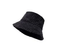 GIVBRO Chapeau bob moelleux uni unisexe hiver chaud doux velours côtelé chapeau de pêcheur pour femme homme voyage plein air, Noir , 6 7/8-7 1/8