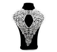 GIVBRO Col en dentelle creux avec fleurs brodées, Fuseaux pour Dentelle - Accessoires de costume pour robe, pulls, décoration, loisirs créatifs, blanc