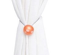 GIVBRO Embrasse de rideau magnétique avec clip en forme de boule avec aimant puissant pour décoration de textiles Orange