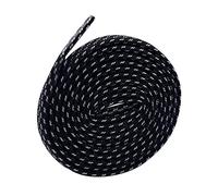 GIVBRO Lacets réfléchissants tressés à rayures larges et plats - Accessoires de rechange - Noir - 120 cm