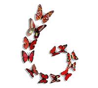 GIVBRO Lot de 12 autocollants muraux en forme de papillons 3D pour réfrigérateur ou chambre