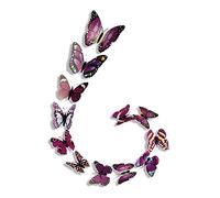 GIVBRO Lot de 12 autocollants muraux en forme de papillons 3D pour réfrigérateur ou chambre à coucher