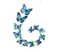 GIVBRO Lot de 12 autocollants muraux en forme de papillons 3D pour réfrigérateur ou chambre à coucher