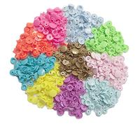 GIVBRO Lot de 150 boutons pression T5 en forme d'étoile en plastique pour loisirs créatifs, couches, bavoirs, couleurs mélangées