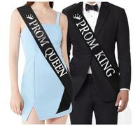 GIVBRO Lot de 2 écharpes de remise de diplôme pour roi et reine du bal de fin d'année (#A)