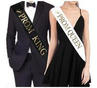 GIVBRO Lot de 2 écharpes de remise de diplôme pour roi et reine du bal de fin d'année (#E)