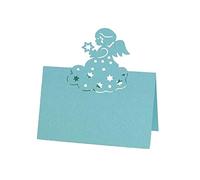 GIVBRO Lot de 50 cartes de placement de table avec motif ange creux pour décoration de table, rencontres, fournitures de fête de mariage - Bleu