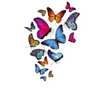 GIVBRO Patch thermocollant - Transfert thermique - Motif papillon et fleurs - Pour vêtements, t-shirts, vestes, jeans, sacs à dos