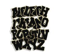 GIVBRO Patchs thermocollants - Lettres de l'alphabet anglais - Pour la réparation de vêtements - Noir