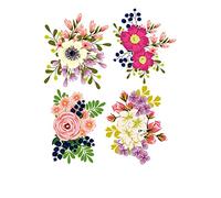 GIVBRO Patchs thermocollants pour transfert de chaleur - Motif floral - Accessoires de bricolage (#D)