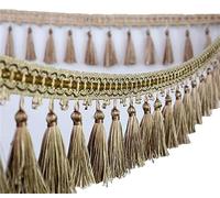 GIVBRO Ruban brodé à franges pour rideau, abat-jour, table, mariage, décoration de 3 mètres, café