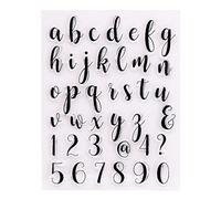 GIVBRO Tampons autocollants en silicone transparent - Alphabet anglais - Pochoir de gaufrage pour bricolage, artisanat, scrapbooking - #D
