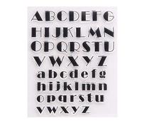 GIVBRO Tampons autocollants en silicone transparent - Alphabet anglais - Pochoir de gaufrage pour bricolage, artisanat, scrapbooking, décoration (#E)