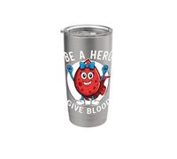 Give Blood Drive Hero Volunteer Donate Blood Phlébotomist Gobelet isotherme en acier inoxydable double paroi
