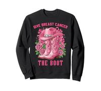 Give Breast Cancer The Boot Cowgirl Ruban Rose Sensibilisation Sweatshirt