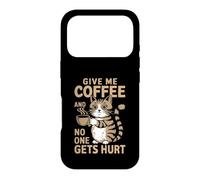 Give Me Coffee and No One Gets Hurt Coffee Amoureux des Chats Coque pour iPhone 17 Pro