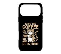 Give Me Coffee and No One Gets Hurt Coffee Amoureux des Chats Coque pour iPhone 17 Pro Max