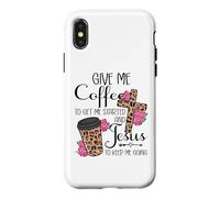Give Me Coffee to Get Me Started and Jesus to Keep Me Going Coque pour iPhone X/XS
