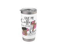 Give Me Coffee To Get Me Started and Jesus To Keep Me Going Gobelet isotherme en acier inoxydable double paroi
