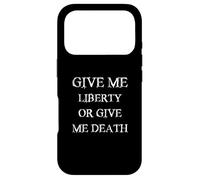 Give Me Liberty Or Give Me Death avec Police Blanche Vintage Coque pour iPhone 17 Pro
