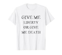Give Me Liberty Or Give Me Death avec Police Noire Vintage T-Shirt