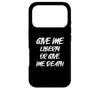 Give Me Liberty Or Give Me Death avec Police rétro Blanche Coque pour iPhone 17 Pro