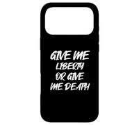 Give Me Liberty Or Give Me Death avec Police rétro Blanche Coque pour iPhone 17 Pro Max
