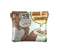 Give Me My Money Gorilla Petit porte-monnaie en cuir pour femme