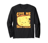 Give Me Smoo-Cheese Jeu de Mots au Fromage Kawaii Mignon Manche Longue