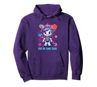 Give Me Some Space Astronaute Licorne Design Femme Violet Sweat à Capuche