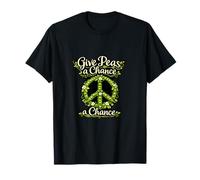 Give Peas a Chance Country Farm Pun Peace Sign Pea Pods T-Shirt