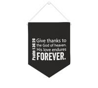 Give Thanks to The God of Heaven. His Love Endures Forever Bannière en toile 25,4 x 30,5 cm à suspendre au mur de motivation pour décoration murale pour chambre à coucher, chambre d'enfant, décoration