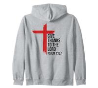 Give Thanks to The Lord Bible Verse Psalm 136:1 Christian Sweat à Capuche