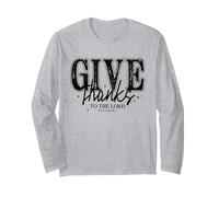 Give Thanks to The Lord Christian Shirt Psaume 136:1 Bible Manche Longue