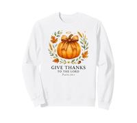 Give Thanks to The Lord Psalm 136:1 Pumpkin Wreath Sweatshirt
